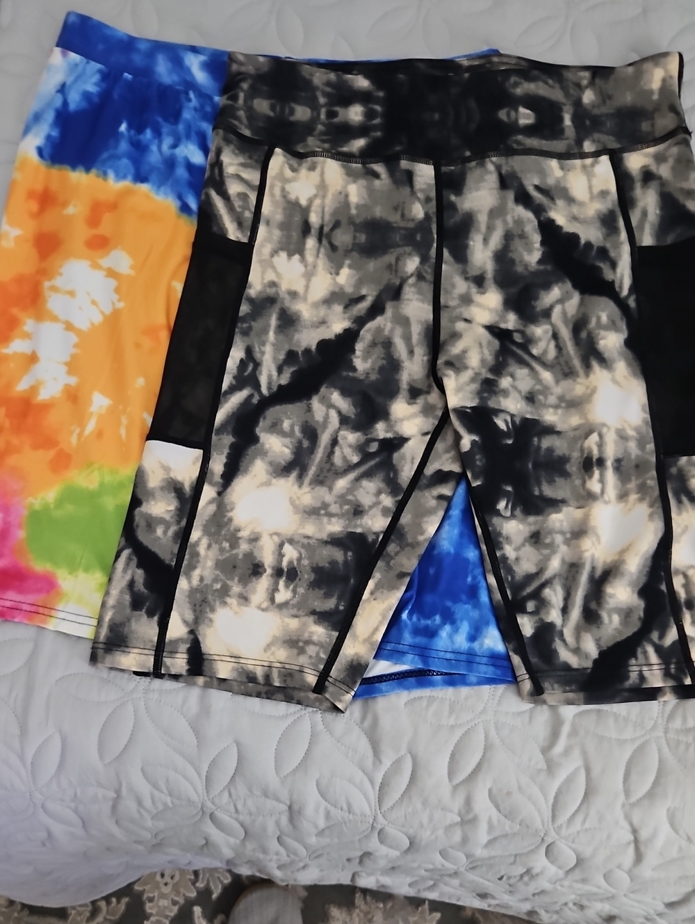 2 Piece Tie Dye Bike Shorts - Women's Activewear